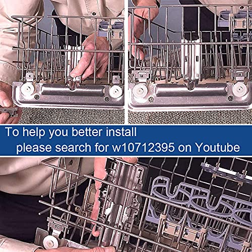 Upgraded 20-Piece Dishwasher Upper Rack Adjuster Kit - W10712395 Compatible with Whirlpool/Kenmore/Kitchenaid