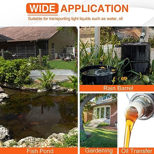 Orange Self Priming Water & Oil Transfer Drill Pump Kit - Hand Power Tool Attachment
