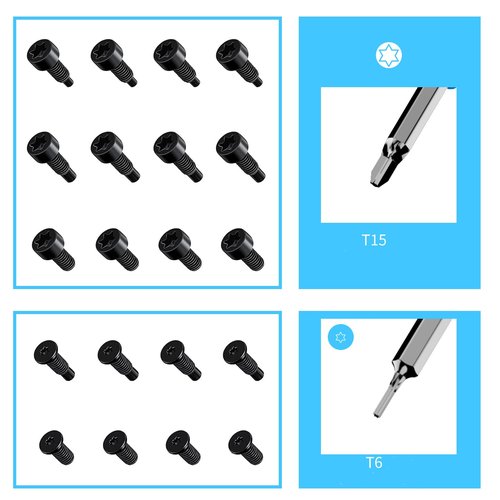 RingDoorbell Screws Replacement, Blue Double-Ended T6 T15 Screwdriver with 20Pcs/5Set Doorbell Security Screws for Camera Video Doorbell Replacement Kits Compatible with All R/ing Doorbells