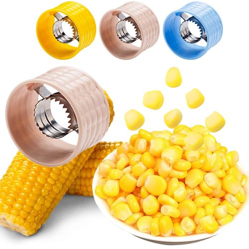 Manual Corn Kernel Remover - Stainless Steel Corn Stripper Tool for Effortless Kernel Removal（Pink)