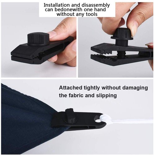 HengLiSam Tarp Clips, Heavy Duty Lock Grip, Clamps Withstand 60mph Strong Wind Fit for Awnings, Outdoor Camping, Caravan Canopies, Car Covers, Swimming Pool Covers (10 pcs)