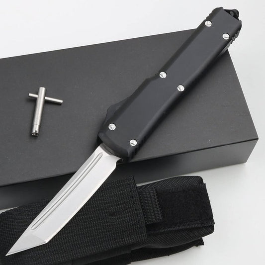 Outdoor Hunting Knife, Tactical Pocket Knife, Black Aluminum Alloy Handle 6063, Outdoor Camping Survival Knife
