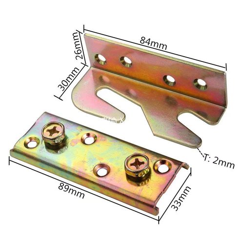 KASUNEN Bed Rail Brackets - Bed Rail Fittings - Heavy Duty Non-Mortise - Set of 4 (Screws Included)