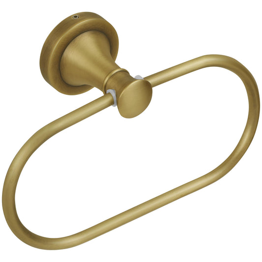 BRASEEY Brass Bathroom Hand Towel Holder, Antique Brass Towel Ring Holder, Wall Mounted Oval Towel Rack Hanger Home Half Round Bathroom Hardware Accessory Modern