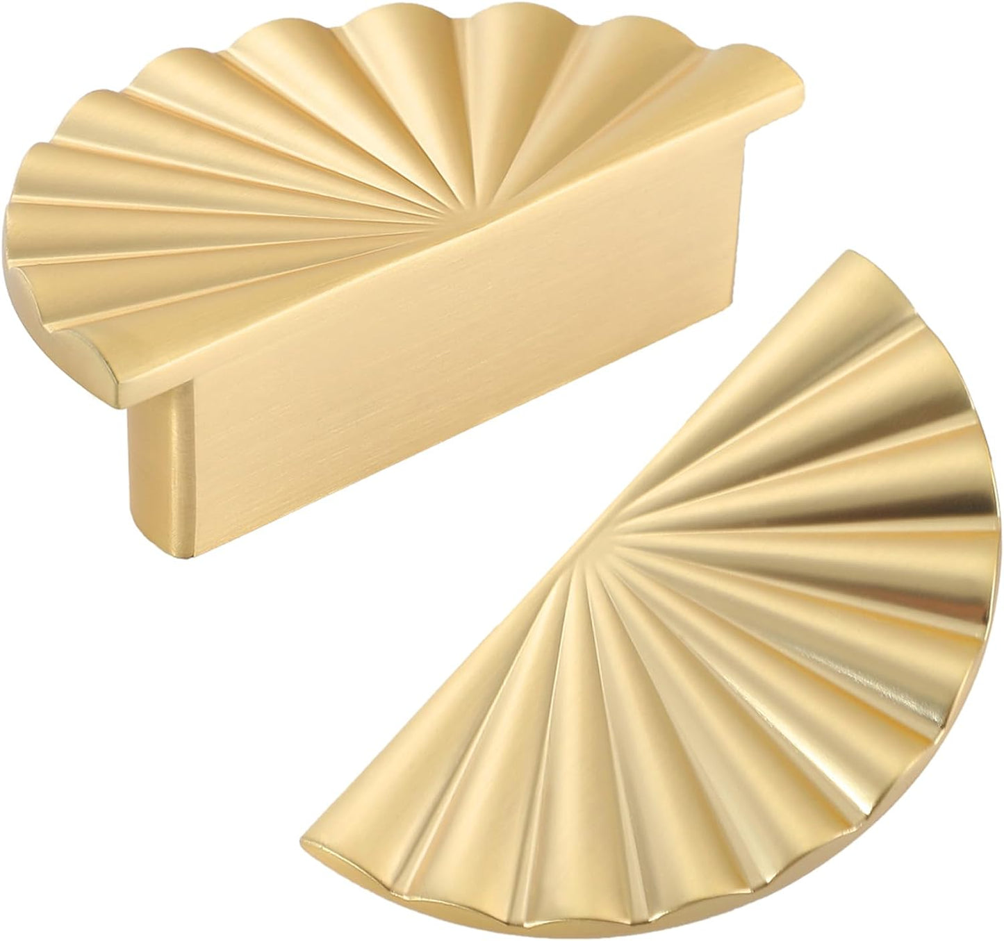 6 Pack Gold Kitchen Cabinet knobs and Pulls - Brushed Gold Zinc Cupboard Drawer Handles for Dresser Drawers