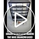 Homak 18-Drawer Parts Organizer (Wall Mountable) - Black with Clear Drawers, HA01018001
