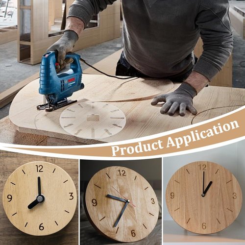 BENECREAT Clock Router Templates, 12inch Acrylic Router Inlay Template, Circle Clock Face with Clock Dials for Woodworking, DIY Clock Board, 6mm Thick