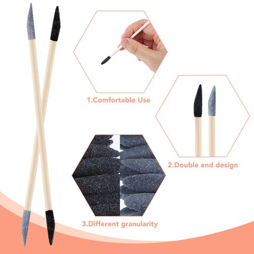 100 Pcs Sanding Sticks, Double End Matchsticks Fine Detailing Polishing Stick with Storage Box for Plastic Models Wood Hobby Woodworking, 120/280 Grit