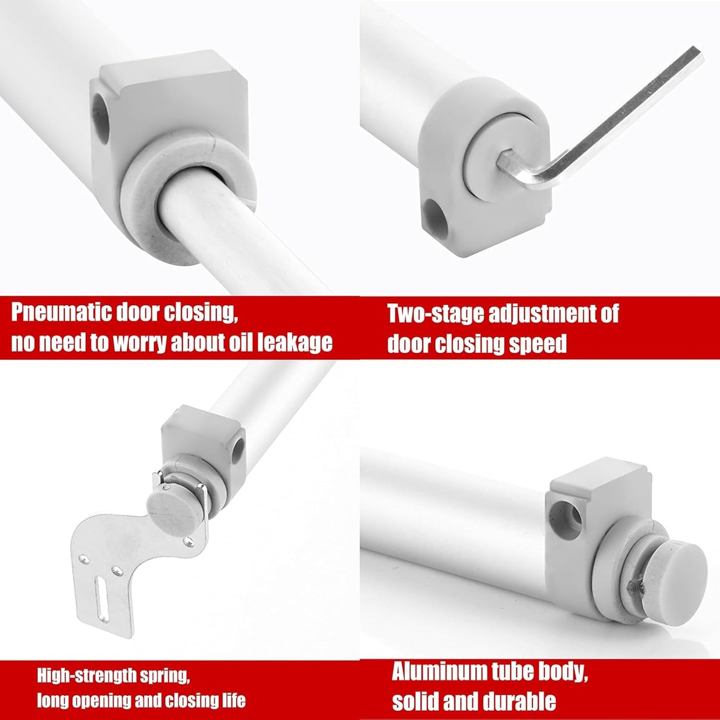 Self Closing Patio Door Closer, Sliding Door Quiet Automatic Closer, Adjustable Closing Cushion Speed, for Door Widths from 29.5 to 51", for Balconies, Kitchen