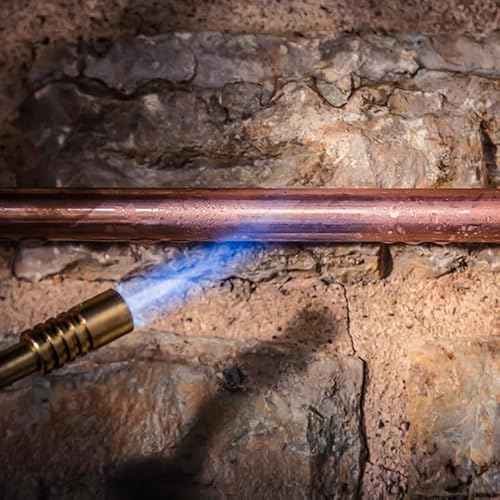 Bernzomatic¢ç Wide Flame Brass Torch - Manual Ignition, Wide Pencil Flame Propane Torch (JT680 Torch)