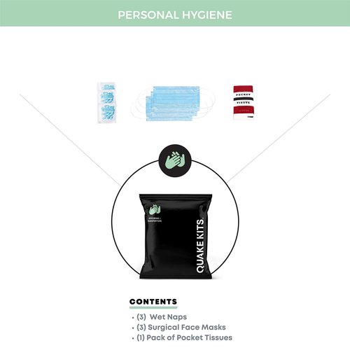 QK 1-Person, 72hr Prepared Survival Kit for Disaster Preparedness - Emergency Go Bag with Food and Water, First Aid, and Preparedness Tools. Emergency Kit for Earthquakes and Other Disasters.