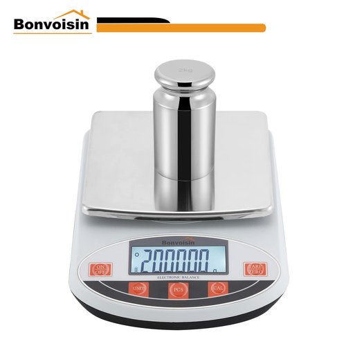 Bonvoisin 2KG Calibration Weight for Digital Scale, Class M1, Carbon Steel, Chrome Finish (2000g)