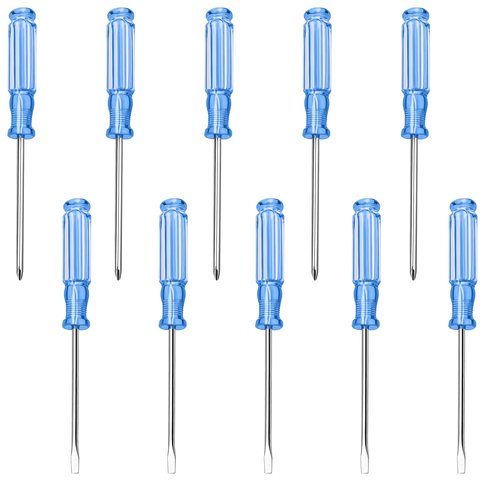 5 Pcs Small Flathead Screwdriver 5 Pcs Tiny Phillips Screwdrivers 4.92 Inches Length Tiny Screwdriver Set for Mini Appliances Repairs Watch Eyeglasses Electronics Toy Repair Eectrician Mechanic Blue