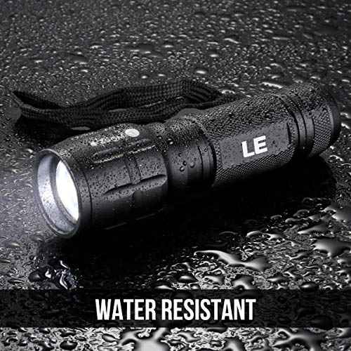 Lighting EVER LED Flashlights High Lumens, Small Flashlight, Waterproof, Adjustable Focus Flash Light for Outdoor, Emergency, AAA Batteries Included, Tactical & Camping Accessories