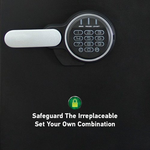 SentrySafe Fireproof and Waterproof Steel Home Safe with Keypad, Floor Safe with Interior Lighting and Shelves, 1.23 Cubic Feet, 17.8 x 16.3 x 19.3 Inches, SFW123FUL