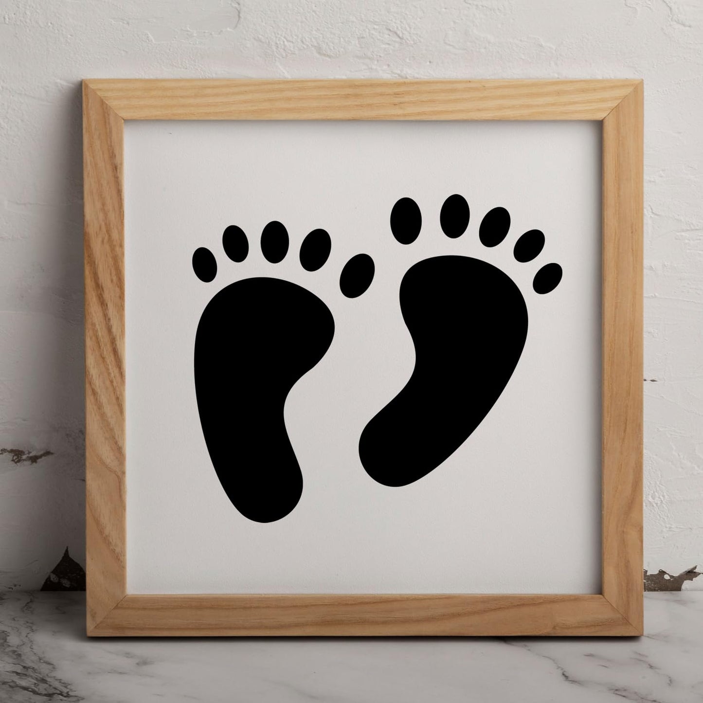 MAGJUCHE Footprint Stencil 12 Inches, Reusable Baby Feet Stencil for Painting DIY Crafts Decor