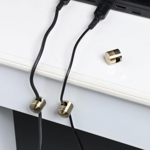 BOHUIZ 3 Pcs Cable Anchors for Desk, Adhesive Adjustable Cord Holder Cable Clips Premium Aluminum Cord Organizers Charger Holders Wire Management Keeper for Nightstand Desk Office