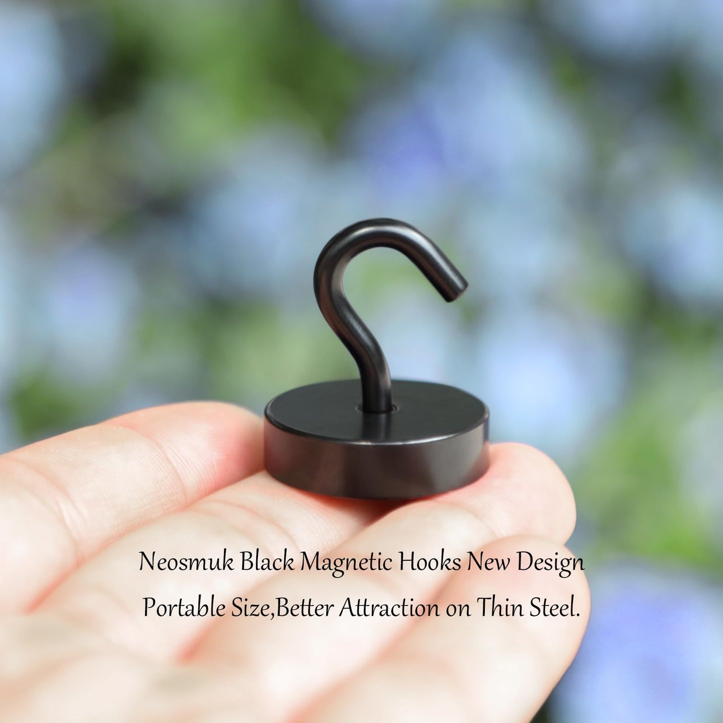 Neosmuk Magnetic Hooks, Cruise Ship Essentials, 80lb+ Heavy Duty Magnetic Hooks for Cruise Cabins, Refrigerator, Grill, Hanging, and Travel | Extra Strong Must-Haves Magnet Hook,Black