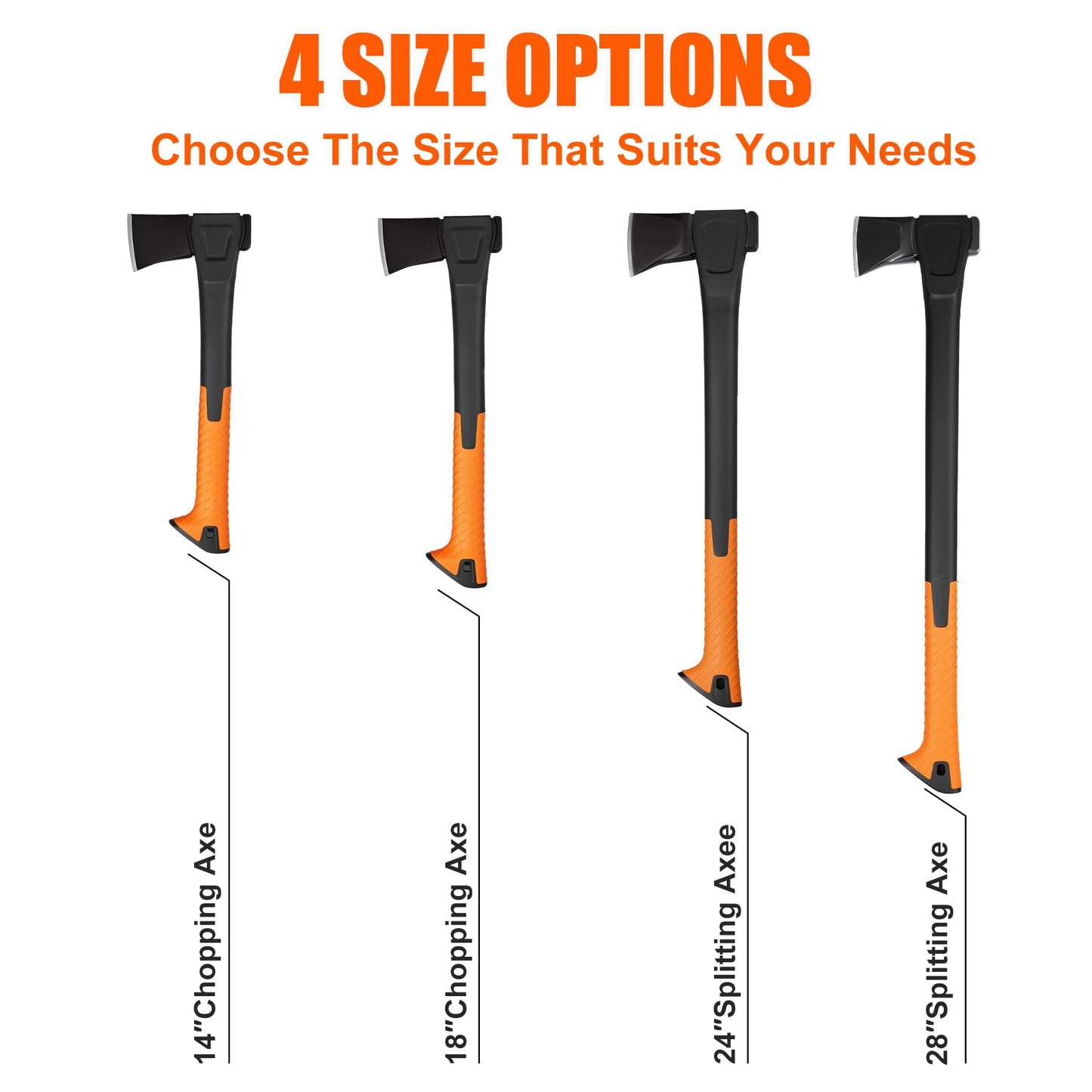 DESHIL 14-Inch Camping Hatchet with Carbon Steel Blade and Sheath