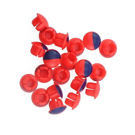 Guifeng 20PCS Red Blue Hot Cold Faucet Indicator Decorative Handle Caps for Valve Core Screws Plastic Angle Valves for Fittings with Holes Up to 7mm Kitchen Bathroom Faucet Index Buttons