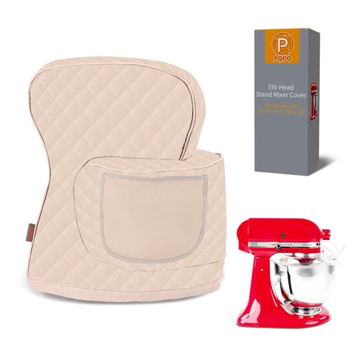 Stand Mixer Cover Compatible with Tilt Head Kitchenaid Mixer with Storage Bag(Khaki)