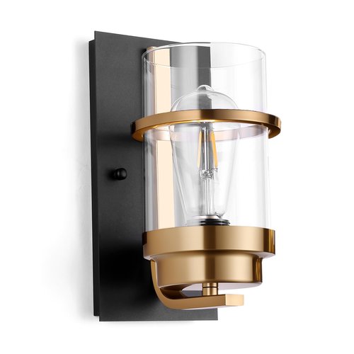 ZQLWLXYZD Black Gold Wall Sconces,Bathroom Vanity Light Fixtures,Rustic Farmhouse Wall Mount Lights,Single Light Gold(Bulbs not Included)