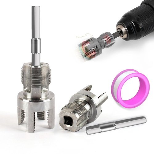 2 in 1 Internal & External Pipe Threading Tool Set, 2 Pcs Plastic Pipe Thread Cutting Tool, Electric Drill Compati, PVC Pipe Threader Set 1/2 3/4 Npt