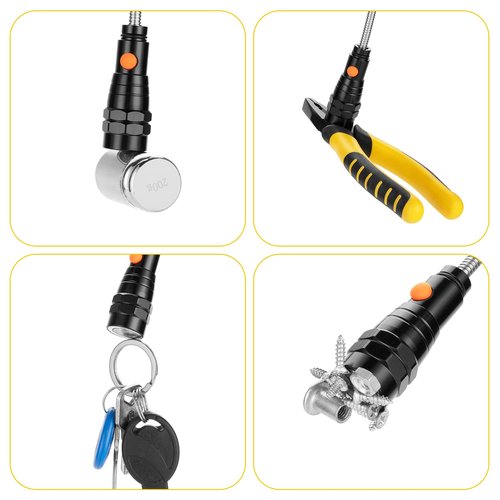 LED Magnetic Pickup Tool for Men – Cool Gadgets with Telescoping Neck, Unique Gifts for Dad, Husband, Grandpa, Boyfriend – Birthday, Christmas, Stocking Stuffers, White Elephant Gifts