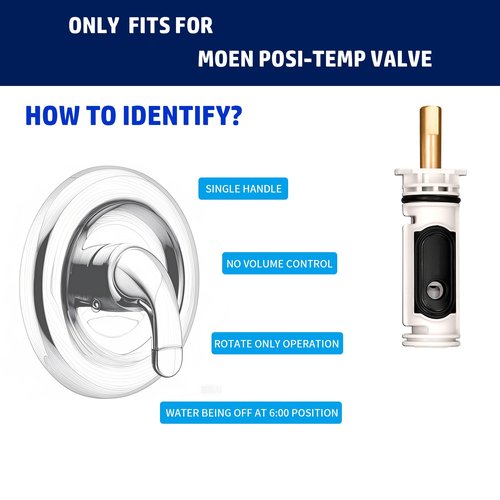 Replacement Cartridge for 1222 with Puller & Retainer Clip, Tub and Shower Repair Kit for One Handle Faucet, Bathtub Shower Valve Parts and Removal Tool, Brass and Plastics