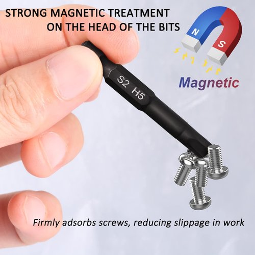 Hex Head Allen Wrench Drill Bit Set (10pc Metric & 10pc SAE), PTSLKHN Allen Wrench Drill Bits, Upgraded 1/4" Quick Release Shank Magnetic Hex Bit Set - Perfect for Ikea Type Furniture