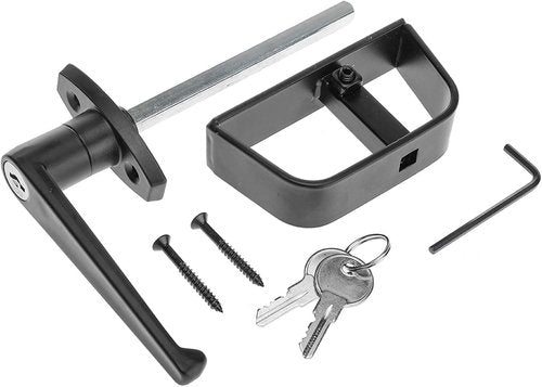 Yaegoo 5-1/2" Shed Door Lock T-Handle Lock Kit with 2 Keys, Shed Door T Handle Lock, Black