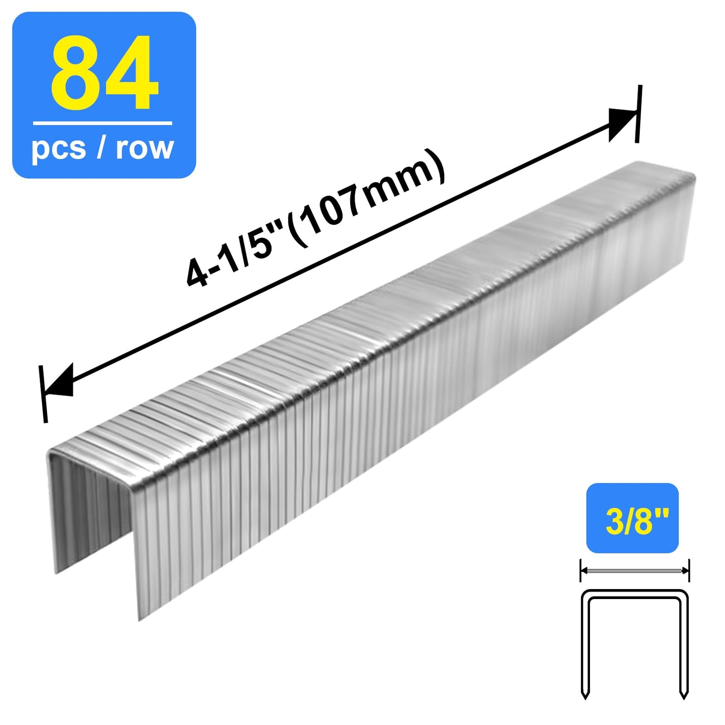 SimCos 20 Gauge 304 Stainless Steel T/50 Staples - 3/8" Crown Upholstery Staples, 3/8" Leg Length, 3024-Counts, Compatible with Staple Gun & T-50 Stapler