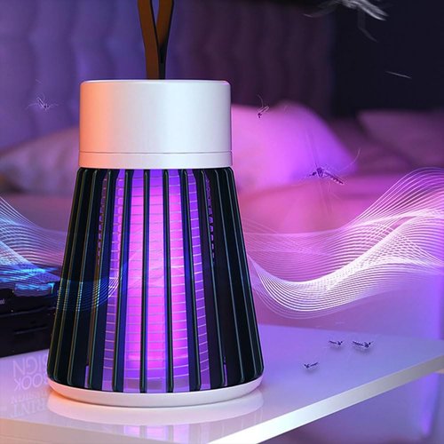 Mosqishock Mosquito Lamp, 2025 Mosqishock Mosquito Zapper, 2 in 1 Portable Cordless Outdoor Waterproof Camping Lamp, USB Rechargeable Lighting Mute Waterproof for Camping Patio Travel (1PCS-B)