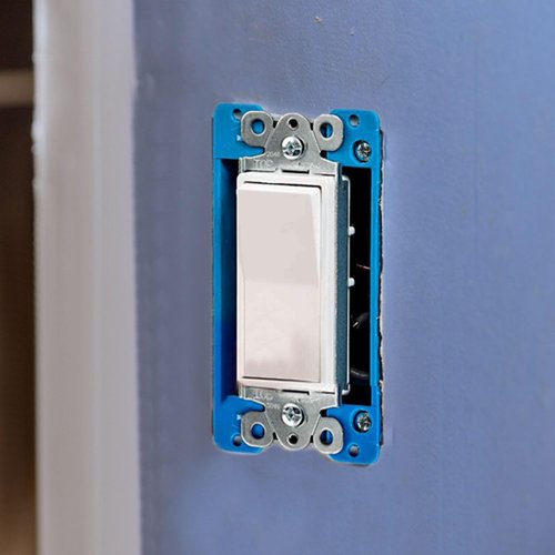 NQEUEPN 6pcs 1/2"" Single Gang Receptacle Outlet Box Extenders, Electric Outlet Extender Box with 12 Screws Receptacle Extender for Electric Box and Electric Outlet Switches (Blue), M
