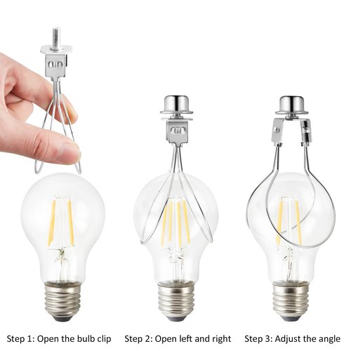 Lamp Shade Light Bulb Clip Adapter, 2 Pack Clip on Lampshade Adapter Includes Finial and Lampshade Levellers to Keep Lamp Shade in Place, Lamp Shade Holder for Clip On Light Bulbs (Nickel)