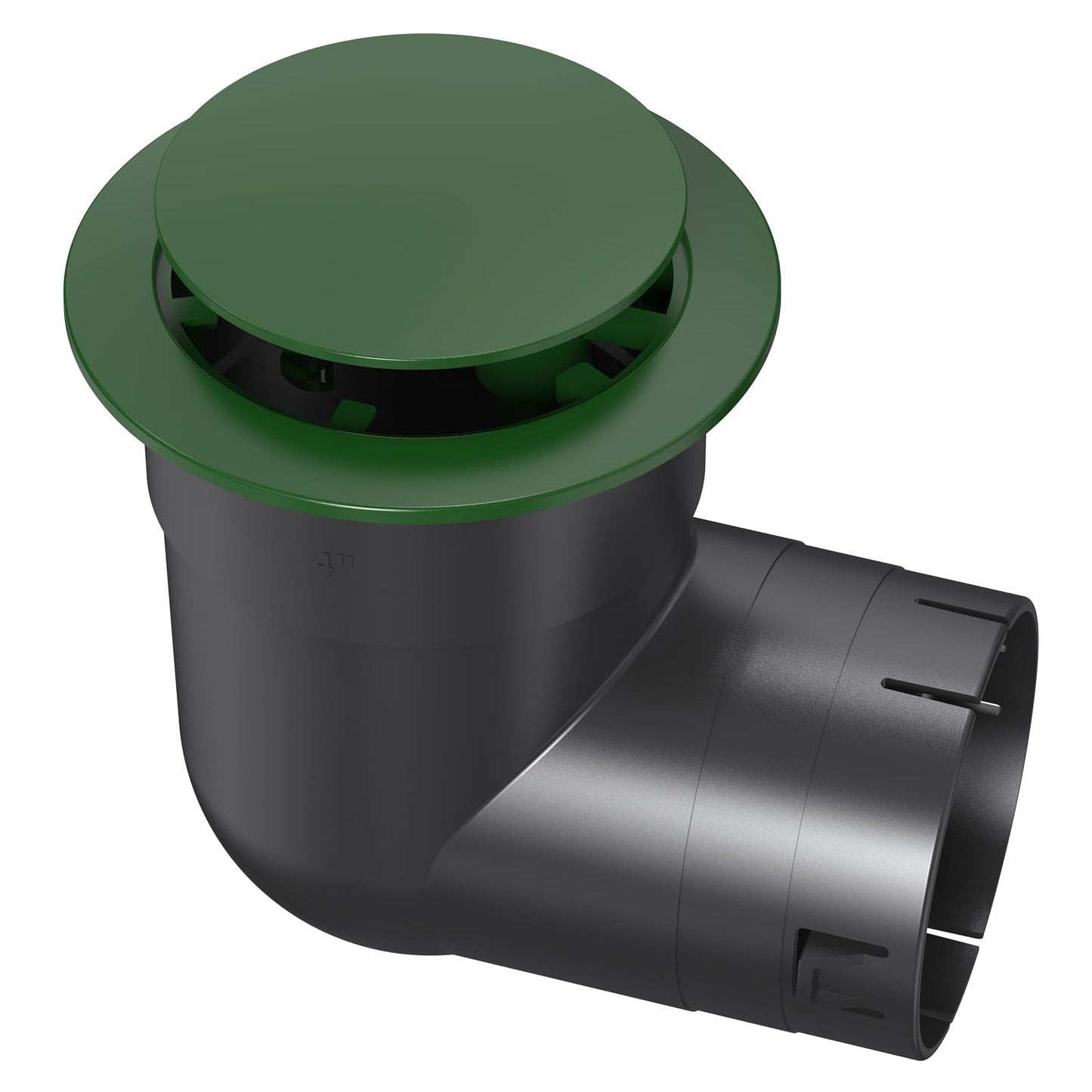 4" Pop Up Drainage Emitter with Elbow, No Adapter Required, Fits 4" PVC D2729 (S&D), 4" SCH40, 4" SDR35, 4" Corrugated Pipe, 3" Corrugated Pipe, Dual-Rod Yard Drain Cover for Downspouts, 1PC