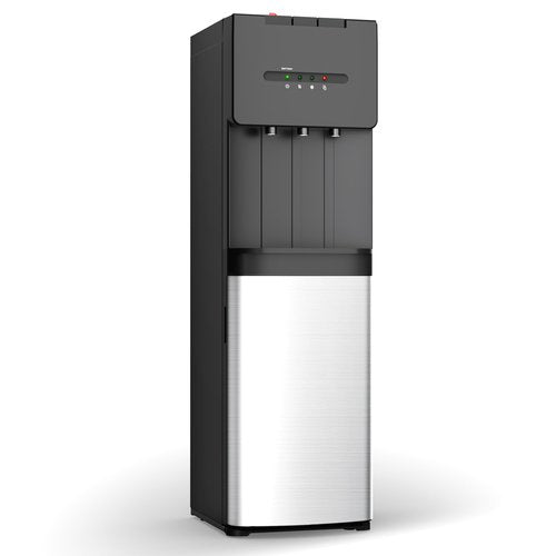 Euhomy Self-Cleaning Bottom Loading Water Dispenser, 3 Temperatures(Cold/Hot/Warm) with Child Lock, Display Light, Suitable for Apartments, Schools, Companies, Black&Silver