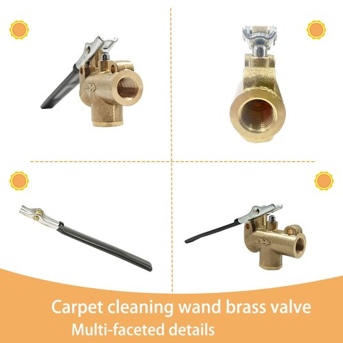 1/4" Carpet Cleaning Wand Angle Valve，Brass Angled Flow Control Valve for Carpet Extractor Upholstery Wand, Angle Valve Handle for Carpet Cleaner
