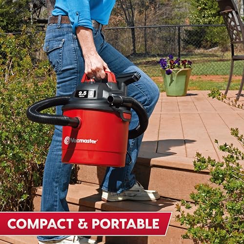 Vacmaster VOM205P 2.5-Gallon 2 Peak HP Wall Mount Wet/Dry Shop Vacuum Plug-in Edition