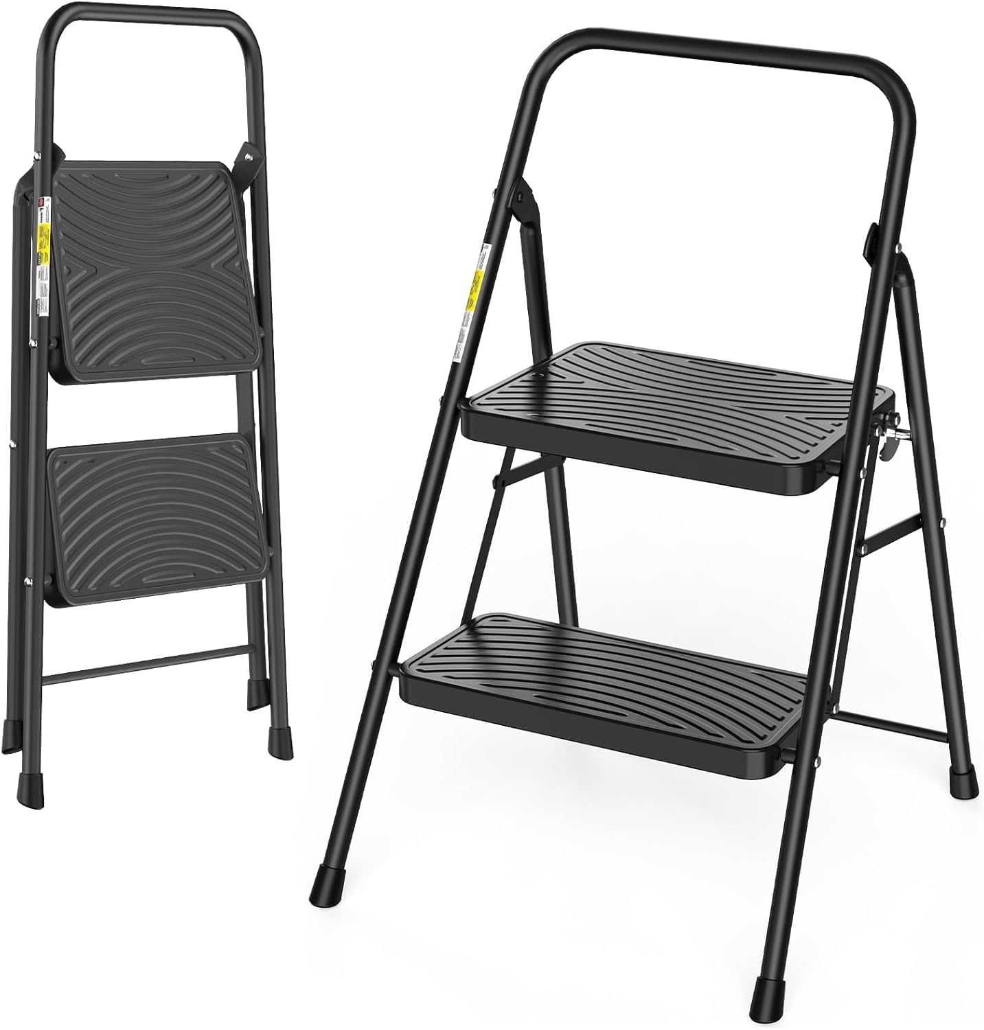 Jocauto 2 Step Ladder, Step Stool with Wide Anti-Slip Pedal, Step Ladder Folding Step Stool for Adults, Portable ladders for Home Kitchen