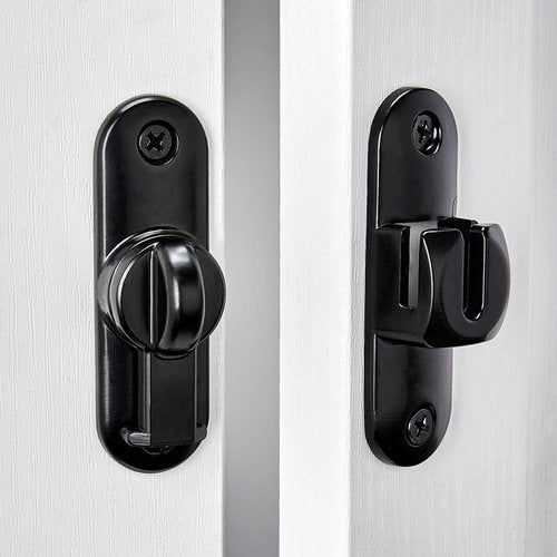 INIRET Black Barn Door Latches,90/180 Degree Gate Lock,Flip Gate Latches Hardware,Zinc Alloy Right Angle Door Lock Latch,Door Security Sliding Door Latch Lock for Cabinets,Bathroom.