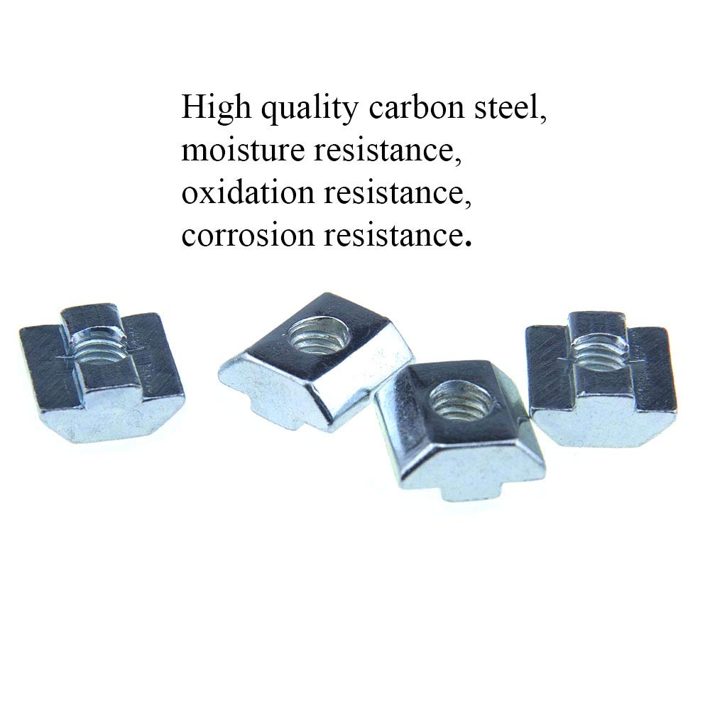 Odinest T Nuts Tee Sliding Slot Nuts 40 Series M8 Threaded Slide in Pre-Assembly for 40x40 Aluminum Extrusions Frame with Profile 4040 Sereis 8mm Slot for CNC Router Build Rail 3D Printer 12pcs