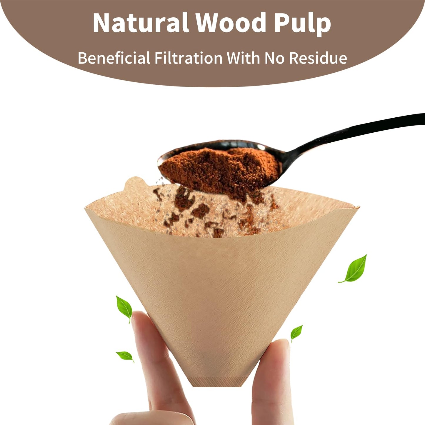 Frociviny Disposable #4 Cone Coffee Filters, 100pcs Unbleached Wood Pulp Paper, Compatible with Ninja Coffee Maker, 8-12 Cup Capacity