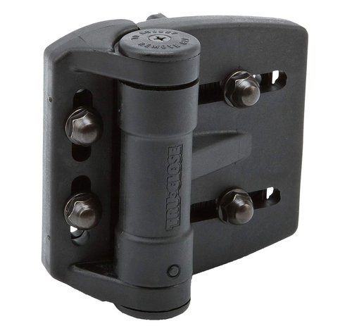 D&D Technologies TCAMA2 Multi-Adjust Regular Duty Gate Hinges, for Self Closing Metal, Wood, Vinyl Gates up to 55 Pounds, 3-Way Adjustable, Gap up to 2", Black, 2 Count