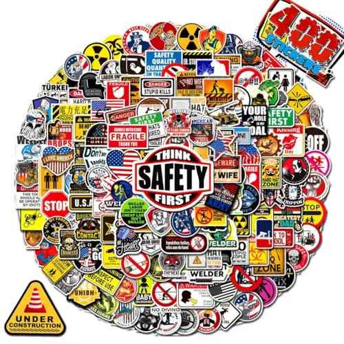 Arme 400 Pcs Hard Hat Stickers, Welding Stickers for Men&Adults Helmet, 100% Vinyl Helmet Sticker Construction Electrician Ironworker Oilfield Pipeliner Sticker for Funny Hard Hat Decor for Adults