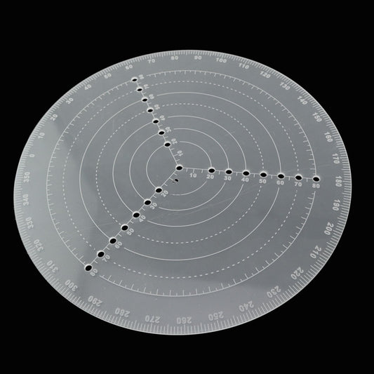 JCBIZ Transparent White Turning Centering Ruler Lathe Woodworking Tools Bowl Wood Measuring Handmade Round Ruler