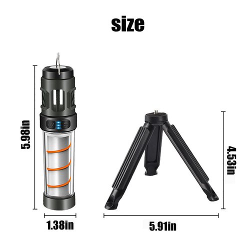 Repelix, Repelix M Pro, New Portable Integrated Camping Light with 6 Pads and a Stand, Five Adjustable Levels Lightweight Waterproof Emergency Light, USB Charing for Indoor, Backyard (Black)
