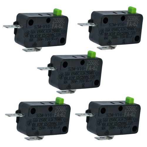 5Pcs SZM-V16-FA-62 Microwave Oven Refrigerator Door Micro Switch Normally Close for WB24X10205 WB24X10112 253807 AH237409 WB24X0817 KW3AT-16 FA62 WB24X817