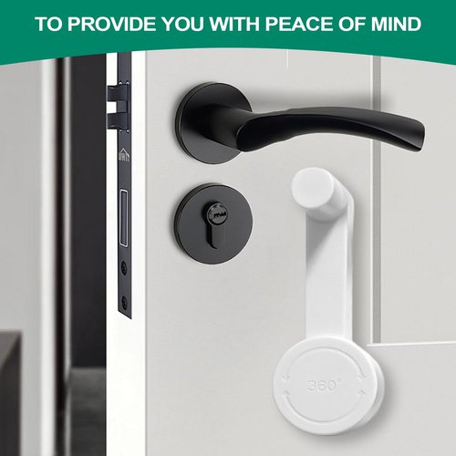 Door Handle Child Lock - Adhesive Safety Lock for Toddler and Pet Protection | Childproof Handle Stopper for Bathroom, Entry, Bedroom, Rental Property, Apartment, Or Vacation Home