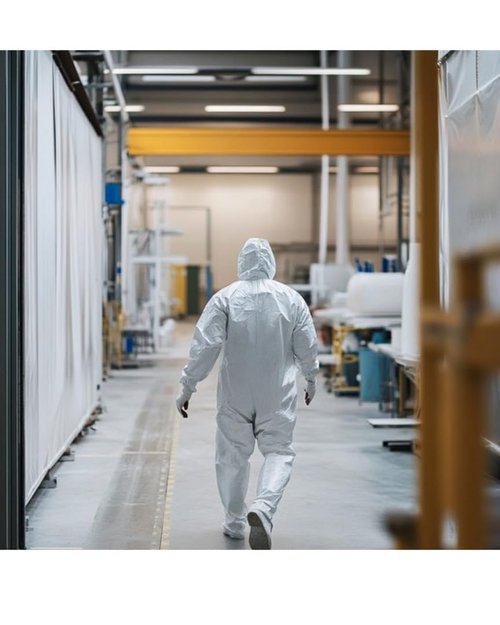 Andes Safety 25 Individual Pack Hazmat Suits, Heavy Duty Full Body Disposable Paint Suits, Lab Coveralls with Hood and Elastic Wrists and Ankles, 1 Each per Bag, 25 Each per Case (X-Large)